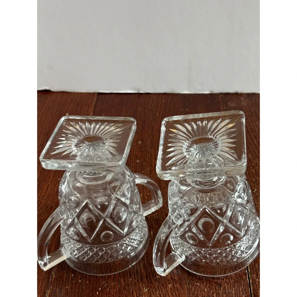 Imperial Glass Cape Cod Clear Pressed Glass Creamer and Sugar Bowl Set Vintage